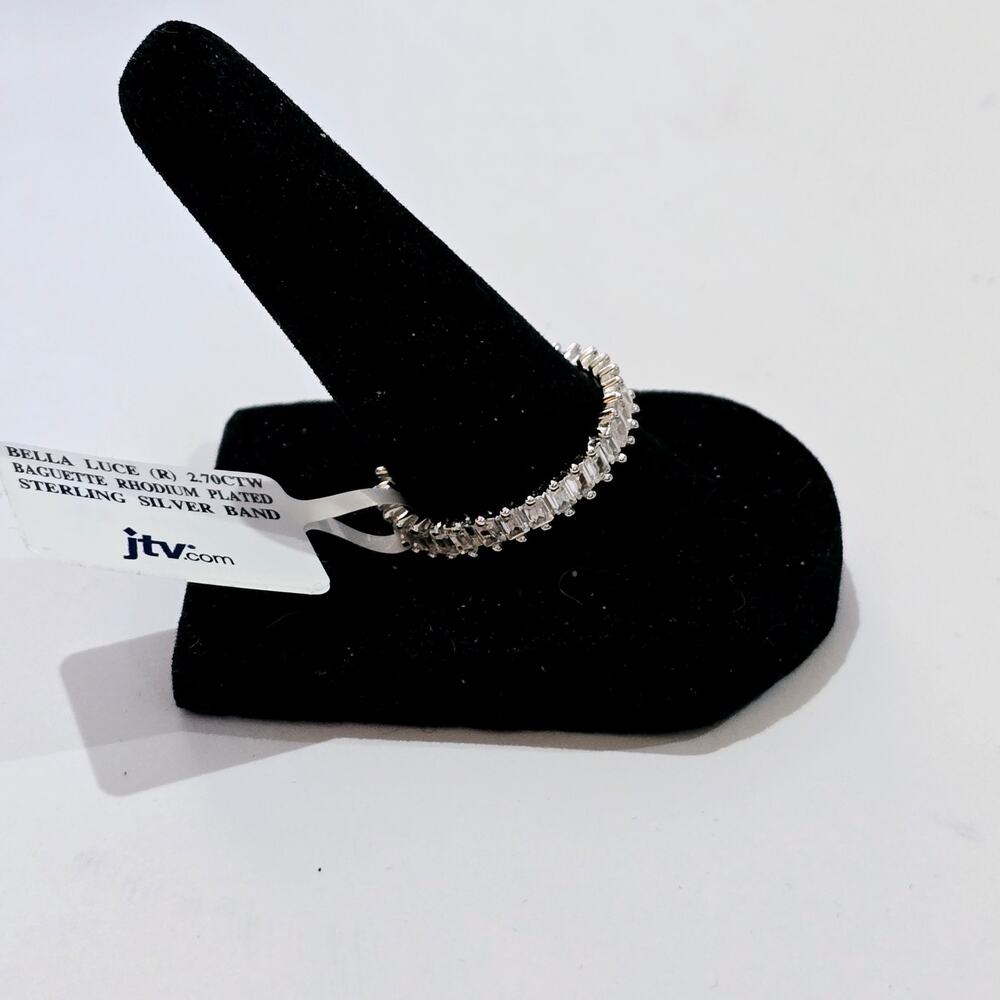 Bella Luce 2.70ctw Baguette Rhodium Plated Sterling Silver Band Ring Size 10 NWT - Picture 2 of 3